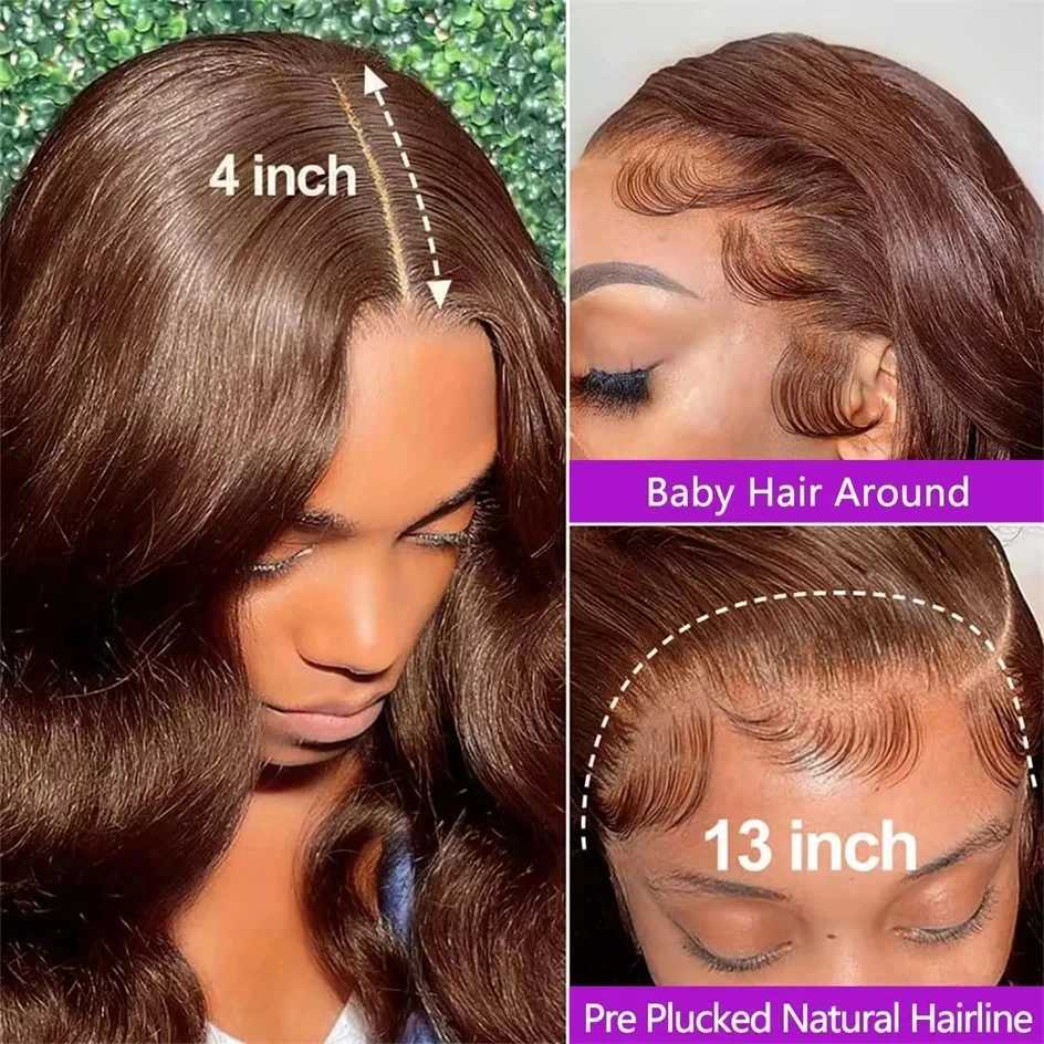 13x6 Chocolate Brown Hd Lace Front Human Hair Wigs Body Wave Human Hair Wig 30 36 Inch 13x4 Colored Human Hair Wigs For Women W251107