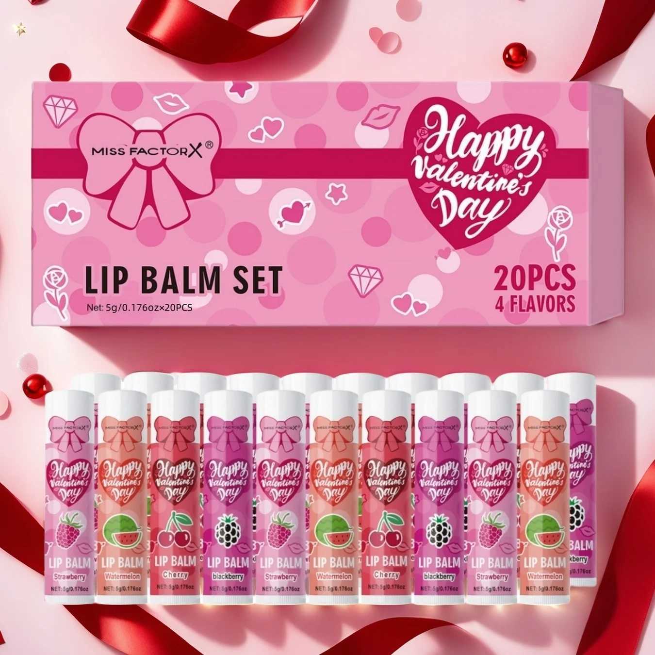 20 pieces/box luxury gift set lipstick set moisturizing and smooth suitable for dry lips Valentines Day female gifts W250407
