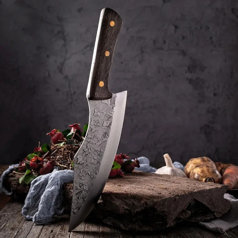 Meat chopper kitchen butchers knife bone chopper chefs knife wooden handle chopper vegetable chopper cooking knife 250403 - view 5