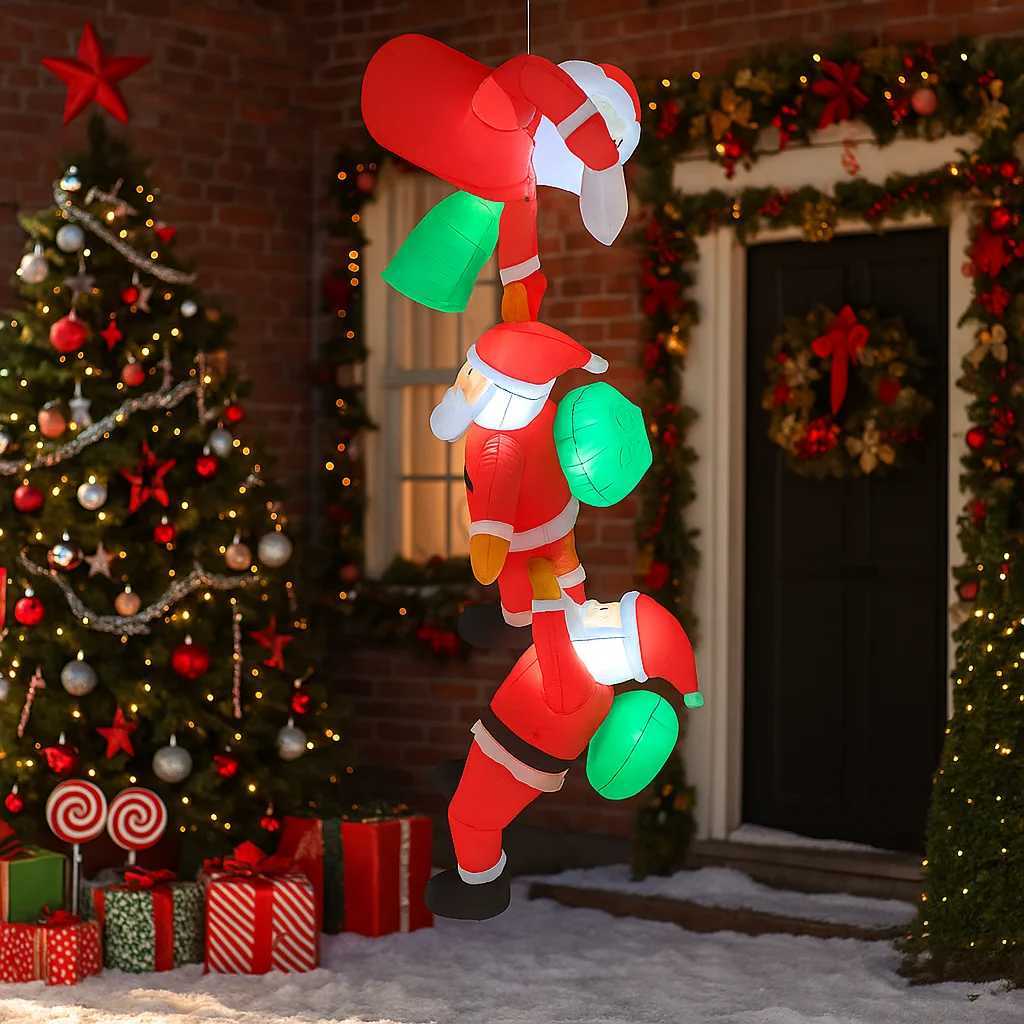 78FT Outdoor Holiday Decoration Climbing Santa Claus Christmas Yard Party Decor Xmas Ornament Lights Home Toys Prop W251107