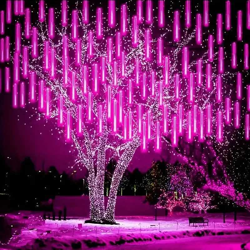1/2/3/4 Set 30cm 50cm 8 Tube LED Meteor Shower Lights Christmas Festoon Lights Fairy Garlan Waterproof Garden Holiday Decoration W251107