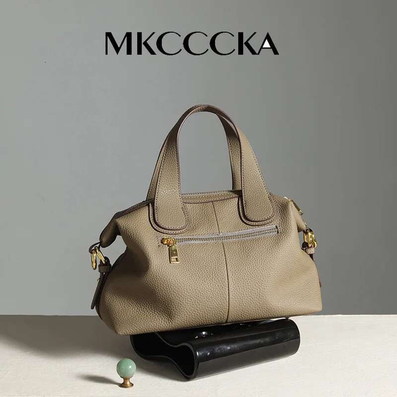 CCCKA Underarm T cow leather French Tote 2025 New Fashion large capacity portable one shoulder Leather women's bag
