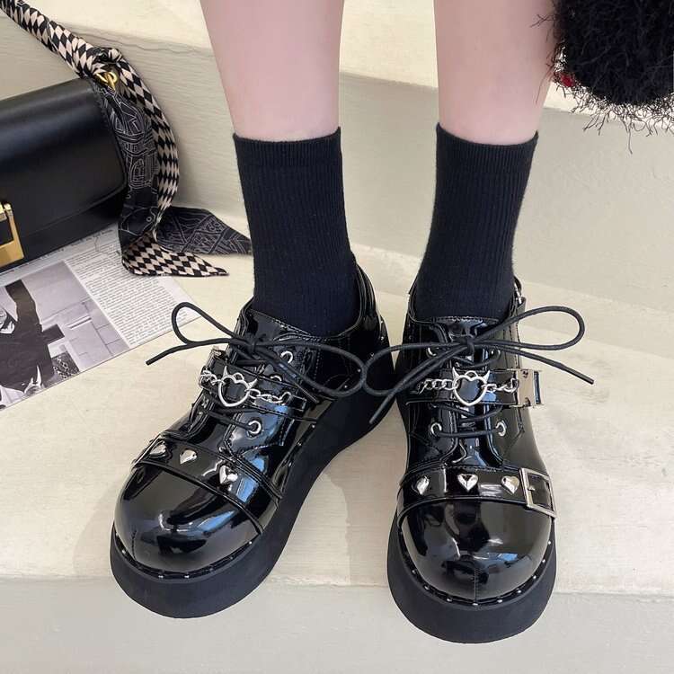 Spicy Girl Thick Bottom Sweet Cool Mary Jane for Women 2024 New Spring and Autumn Punk Lolita Bow JK Small Leather Shoes