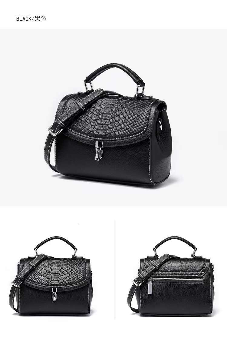 Genuine Women's Female Small Square Bag Single Shoulder Crossbody Soft Leather Handbag New