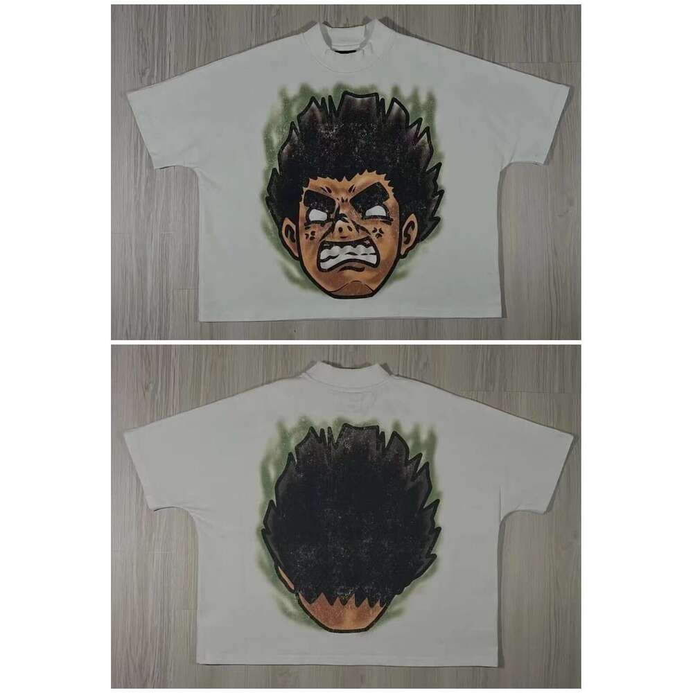 Gothic punk high street cartoon short sleeved top for men Y2k in the United States