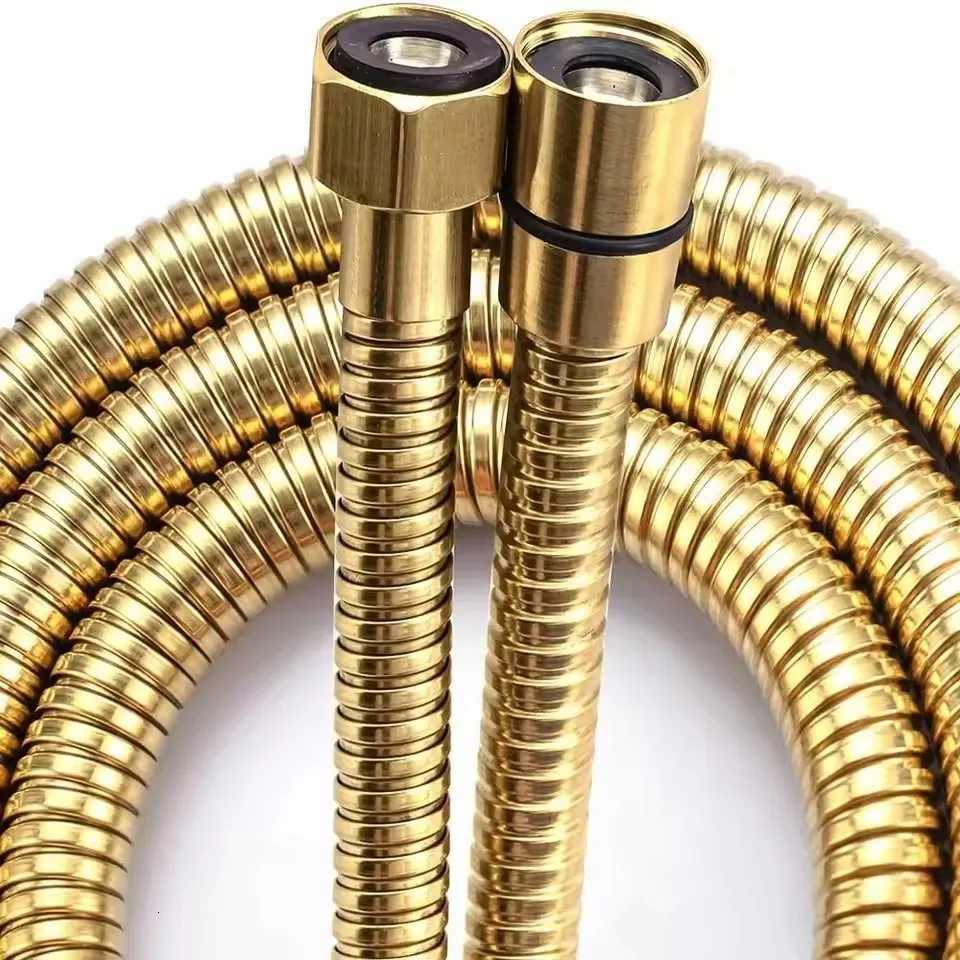 Golden 15m/2m/ G1/2 ible Shower Hose High Pressure Explosion-proof Stainless Steel Bathro Shower Extension Pipe Y251107
