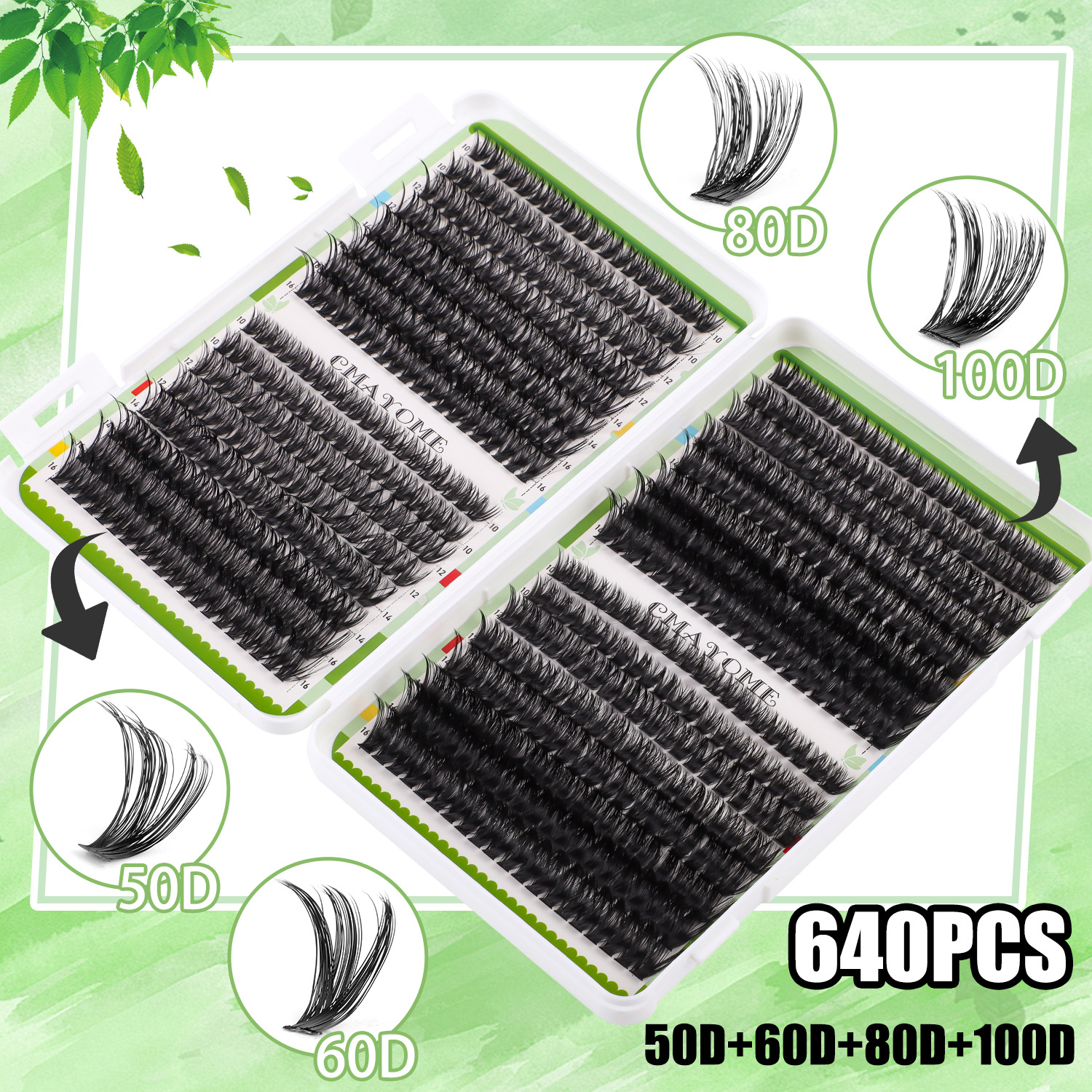 DIY Segmented Eyelash Extensions Soft Lightweight 6401Pcs DIY Cluster Lashes Kit Handmade Reusable Thick Fluffy Individual Eyelashes for Women
