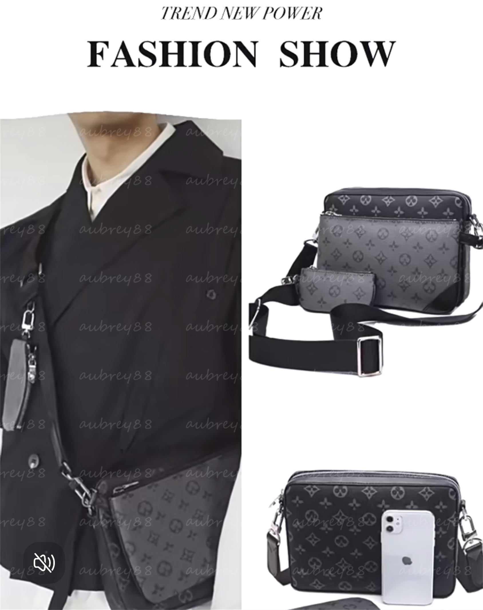 High Quality Designer bag men women POCHETTE TRIO lvities Cross Body Wallets Leather tote bag Patchwork handbag shoulder bags Totes Purse Crossbody Bag with dust bag