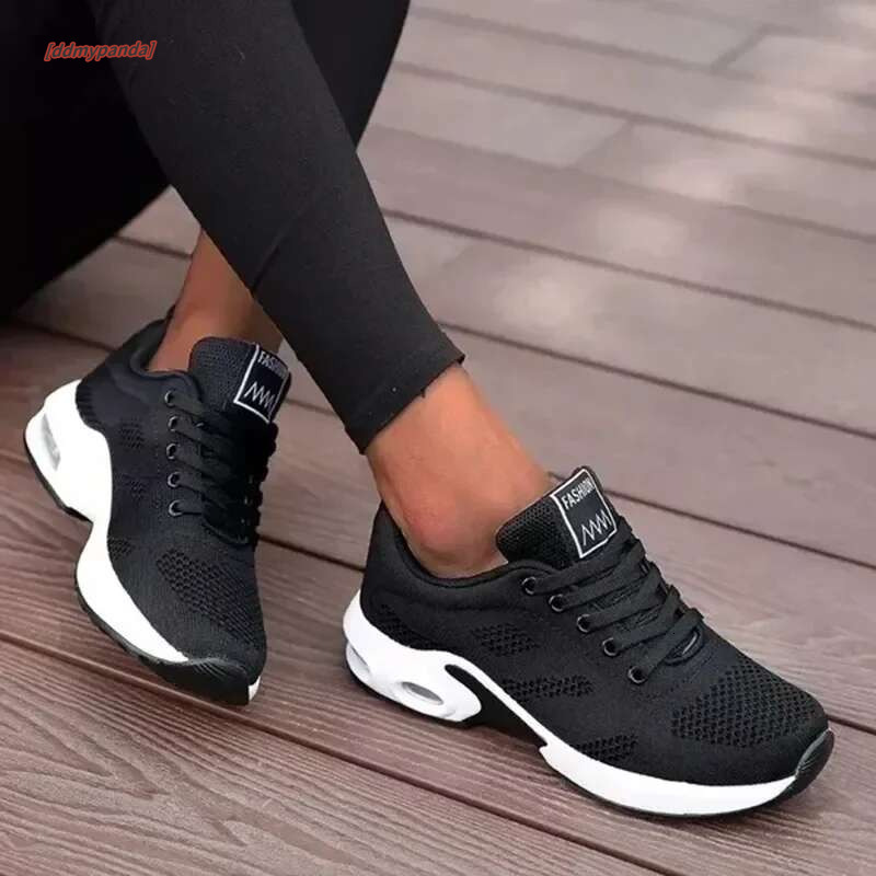 Running Women Breathable Outdoor Light Weight Sports Shoes Casual Walking Platform Ladies Sneakers Black 2021 ddmypanda