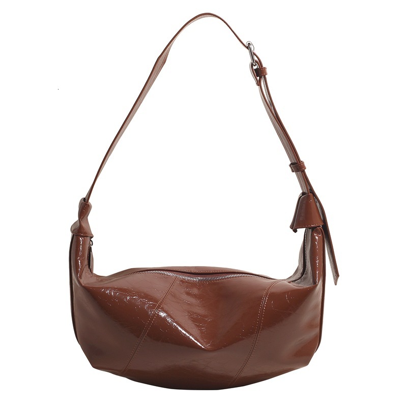2025S Designer Women S Bag Small Niche Design Women S New Single Shoulder Croissant Large Glossy Crossbody Versatile Dumpling Bag