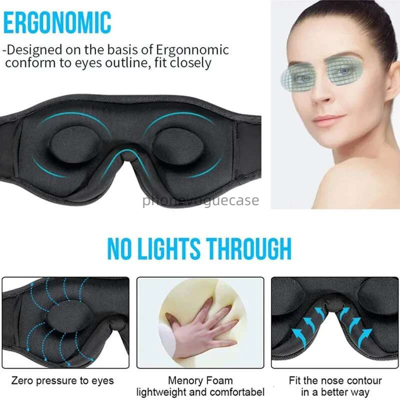 3D Eye Bluetooth Music Play Sleeping With Built-In HD Speaker Mask For Sleep Headphones Wireless Air Travel 5.0