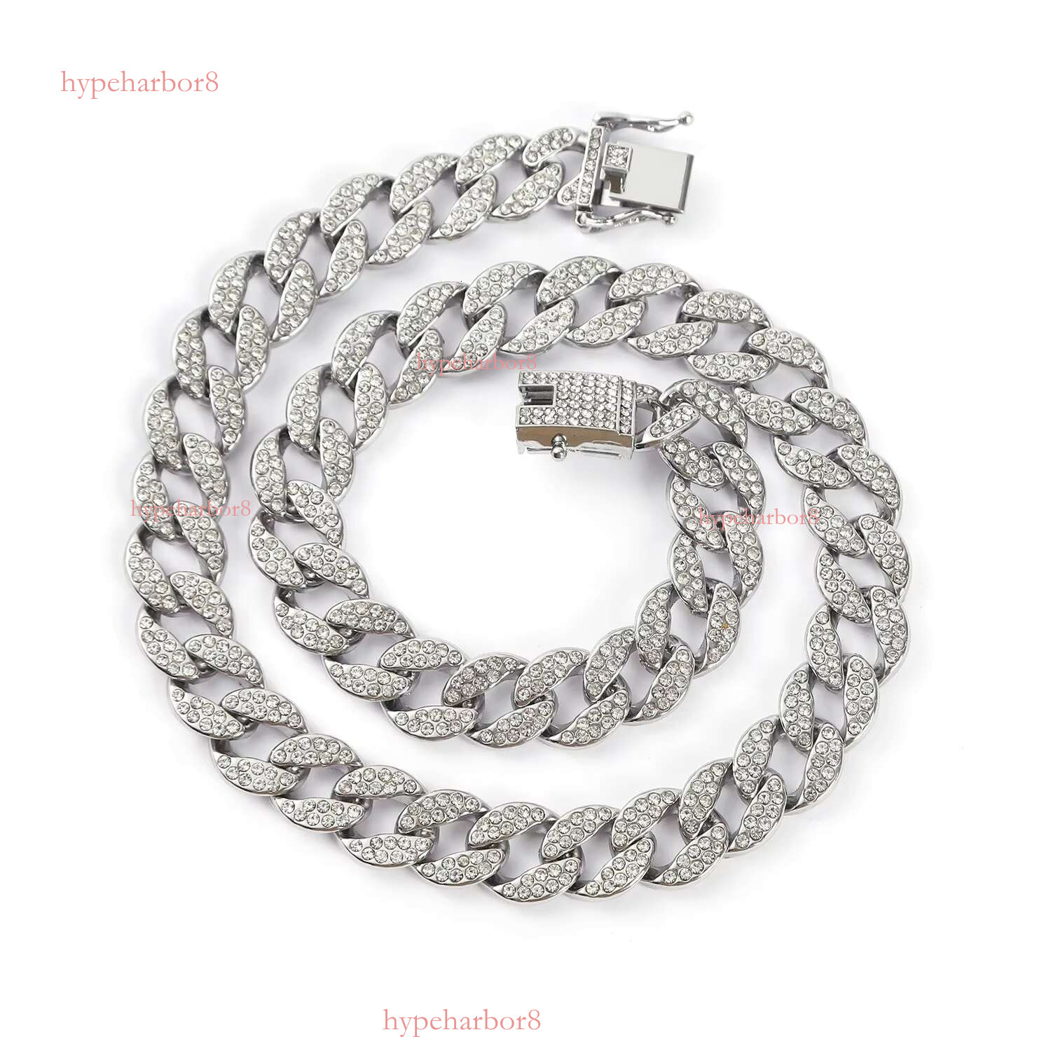 Cuban Chain Jewelry Alloy and Women's Full Personality Wave Hip Hop Necklace Men's DMLA-036