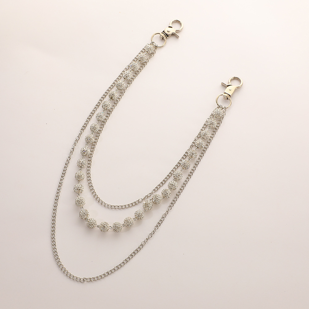 High quality colored ceramic clay diamond beads waist chain stainless steel body chain jewelry