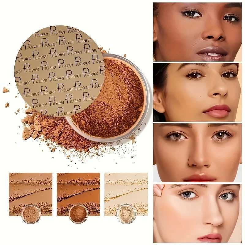 Durable oil control matte loose face powder - invisible matte decorative flour used for basic makeupXJ250407