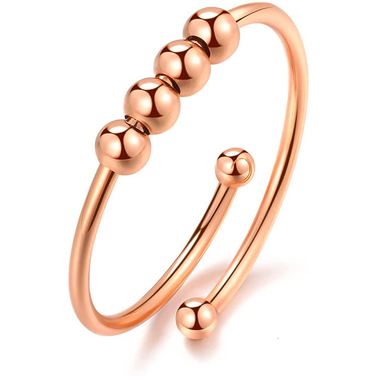Micro ball rotator titanium steel single coil spiral free rotation anti pressure anxiety ring