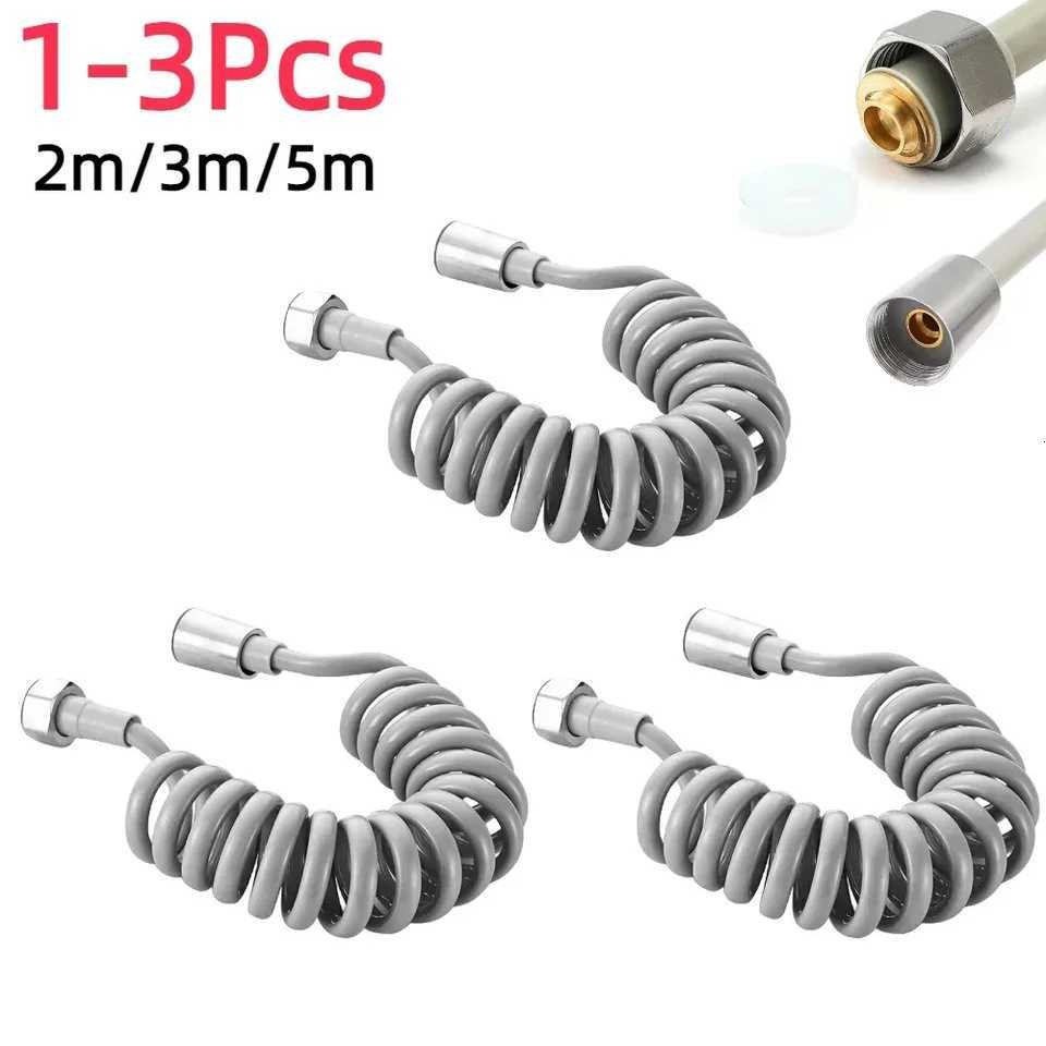 2m 5m Soft ible Long Spring Shower Hose Tube Toilet Bidet Shattaff Sprayer Telephone Line Hoses Bathro Accessories Y251107