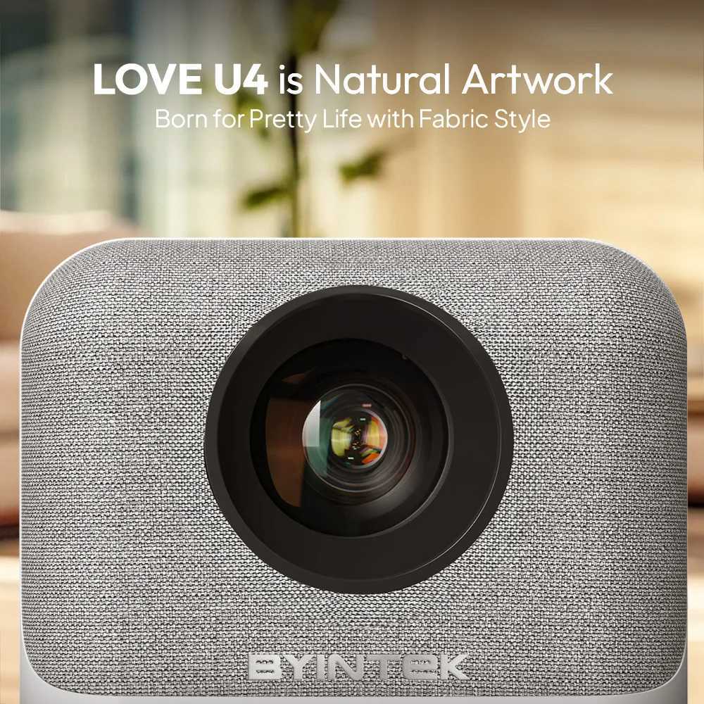 Top BYINTEK LOVE U4 Smart Mini Home Theater Projector 4K 1080P Video Android WIFI for Smartphone Cinema X250407