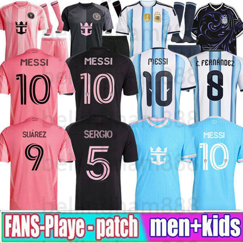 25 26 ArgentinaS soccer Jerseys MESSIS GARNACHO DE PAUL National Team MARTINEZ KUN AGUERO Maradona Football Shirts 2025 2026 Miamis Martinez FC Women men kids Kit