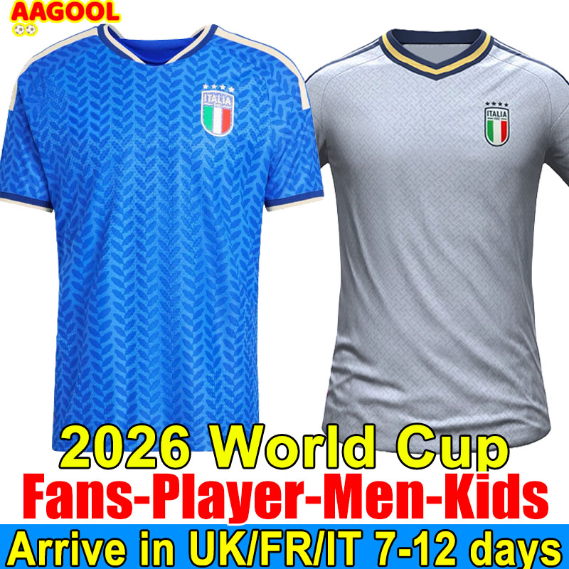2026 World Cup Italy soccer jersey men kids football shirt Kit 26 Italia BARELLA Jorginho Pellegrini Frattesi home jerseys away top fans player version men kids kit