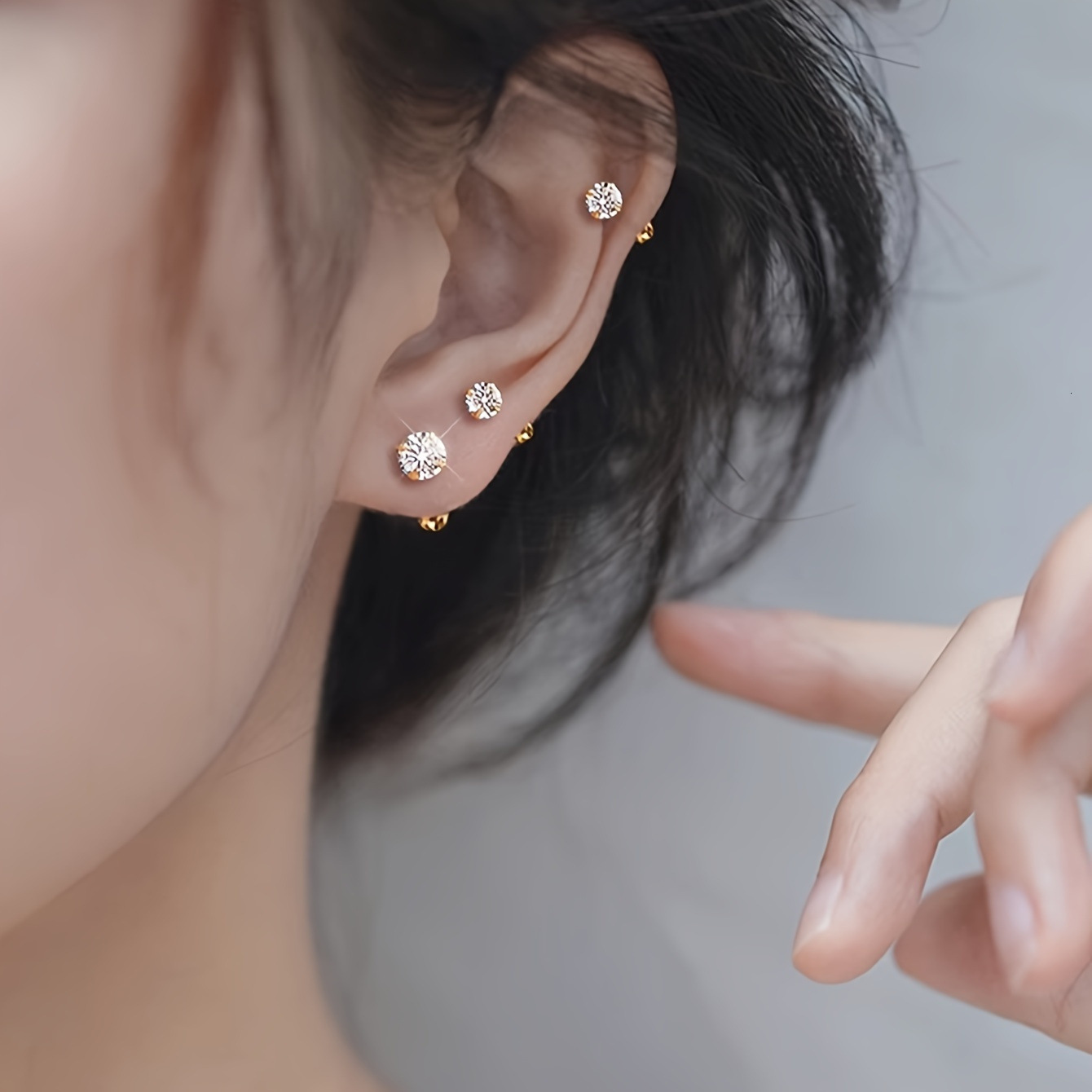 Top Source New Sparkg Zircon Inlaid with Gold Plated Stainless Steel Women's Earrings, and Accessories