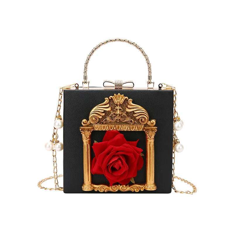 Women's Vintage 3D Relief Wer Square New College Girls Cartoon Angel Shoulder Ladies Metal Chain Messenger Bag
