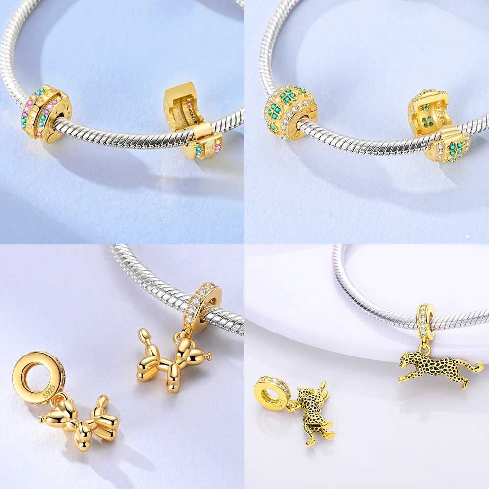 Original Certified Gold Firefly Animal Cactus Plant Heart Charm Beads 925 Silver Fit Bracelet Jewelry Making Diy Birthday GiftXJ251107