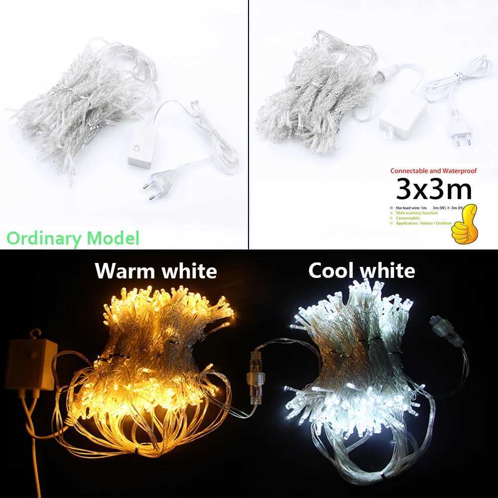 3x1/3x3/2x2m LED Icicle String Lights Christmas Fairy Lights Garland Outdoor Home For Wedding/Party/Curtain/Garden Decoration W251107