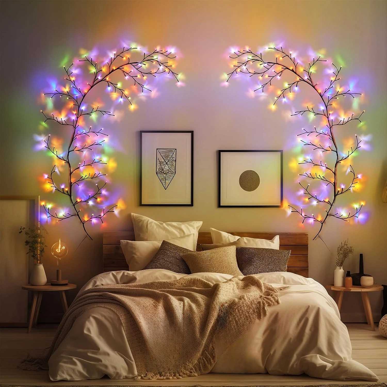 96LEDs USB Willow Vine LightsDIY Outdoor Waterproof String LightsWall Lamps For GardenPorchShopTerracePathway Decor W251107