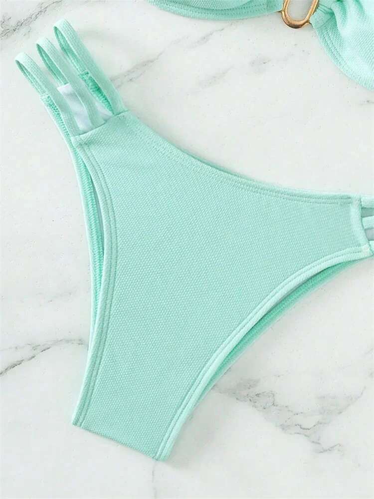 Dongdumaoyi Push Up Bikini Micro Bikinis Set New Womens U Wire Cut Out High Waist Swimsuit Solid Bathing Suit Biquini Swimming Suits