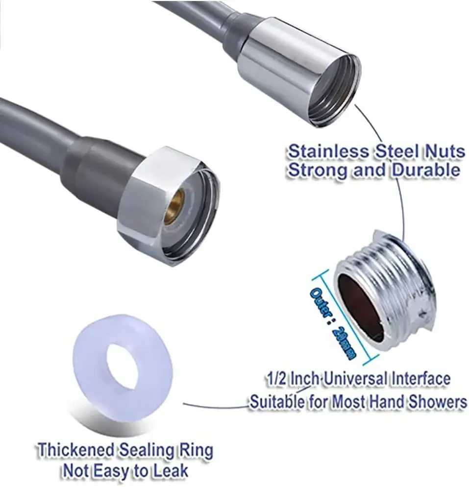 New 15/2/3/5M Spring ible Retractable Hose For Shower Toilet Bidet Pipe Plumbing Bathro Spiral ible Shower Hose Y251107