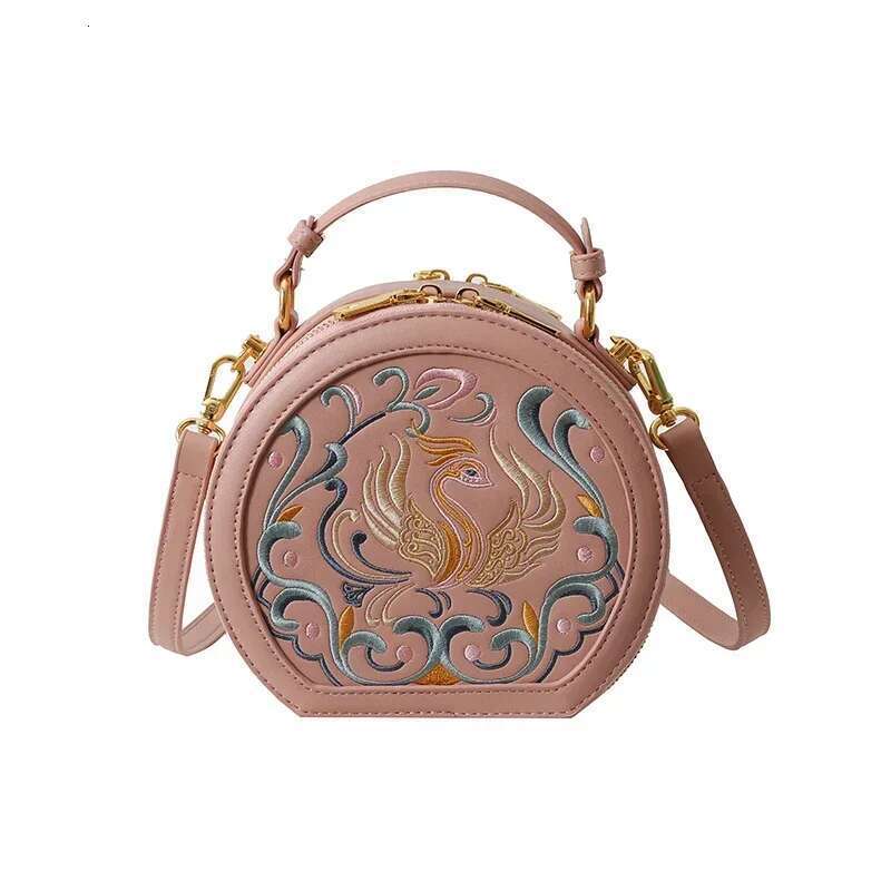 Embroidery Fashion PU Crossbody Circular Sewing Thread 2025 High Quality Bags for Women Pu Zipper Women's Handbags 's