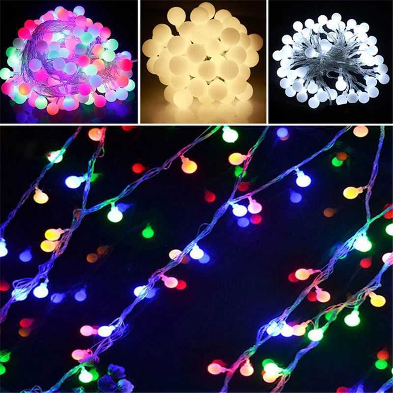 10M 100 LED Globe String Lights Warm White/White Ball Fairy for Party Christmas Wedding New Year Indooroutdoor Decoration W251107
