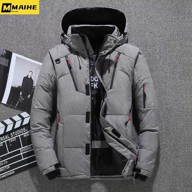 luxury Winter Goose Outdoor Down Jacket Men Winter Warm Solid Color Hooded Down Coats Thick Duck Parka Mens Down Jackets 2024T251107