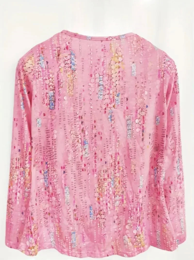 Womens plus size 1XL5XL fashionable quarter sleeve round neck Tshirt for womens casual spring and summer fashion 250407