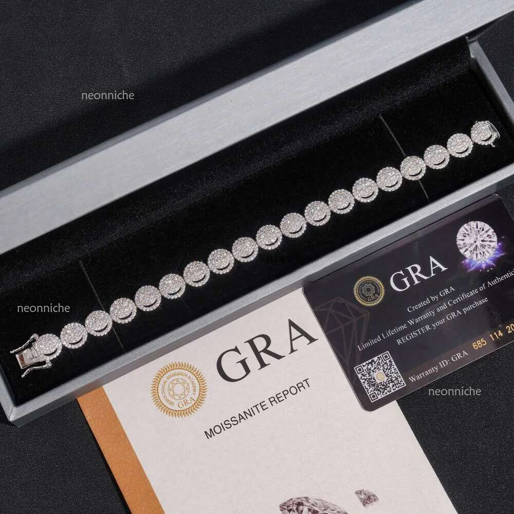 Designer jewelry Design Sterg Sier Bangle Vvs Moissanite Dia Fine Jewelry Smile Tennis Chain Bracelet for Men and Women dnlan