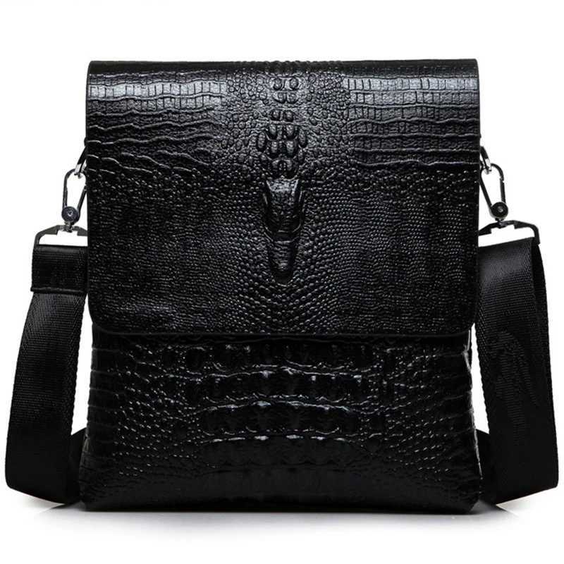 Luxury Brand Messenger Bag Men Leather Business Alligator Shoulder Bag Male Casual Satchel Crocodile Grain Crossbody Bag For MenW251107