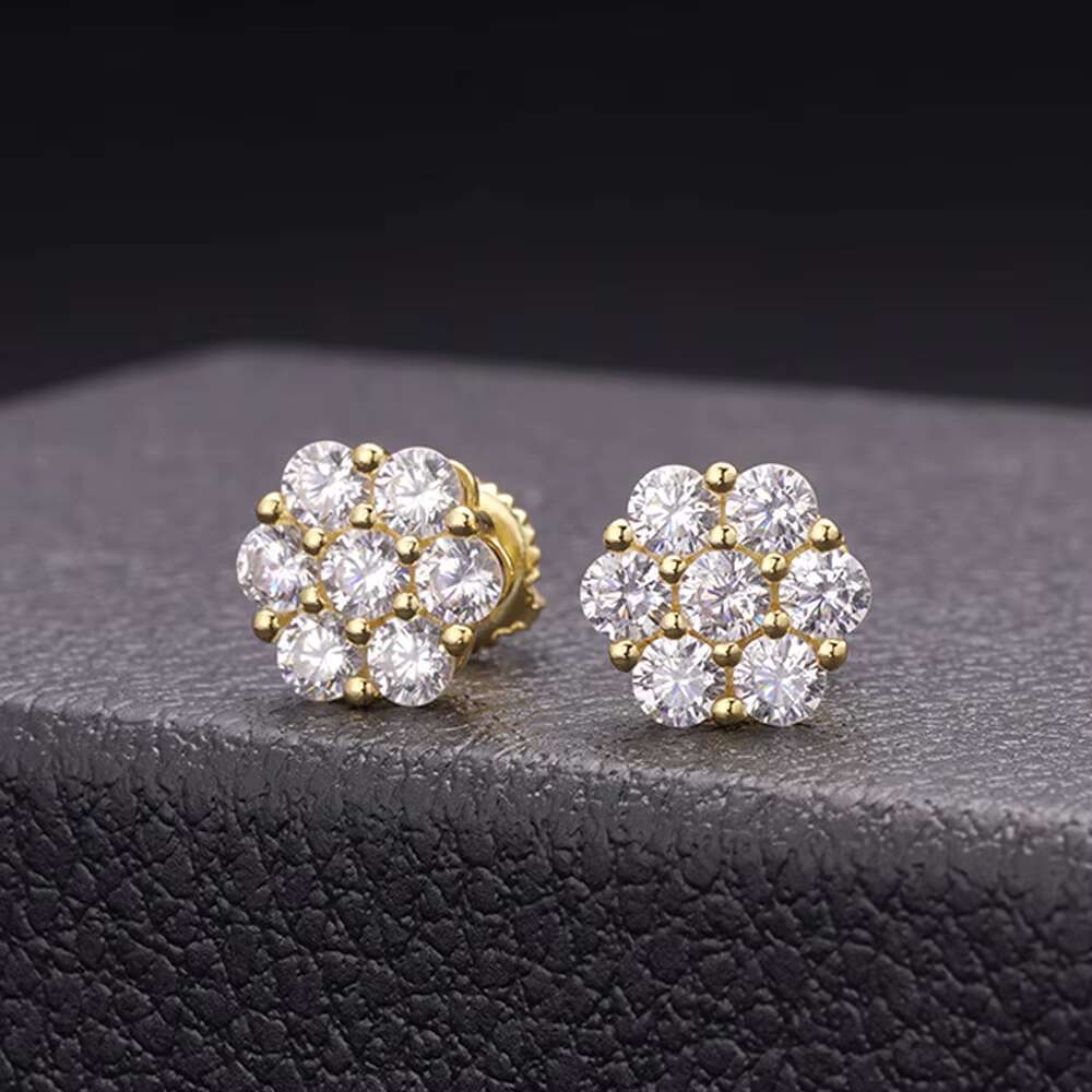 Women Jewelry Diamonds 18K Gold Plated Cluster Wedding Earrings
