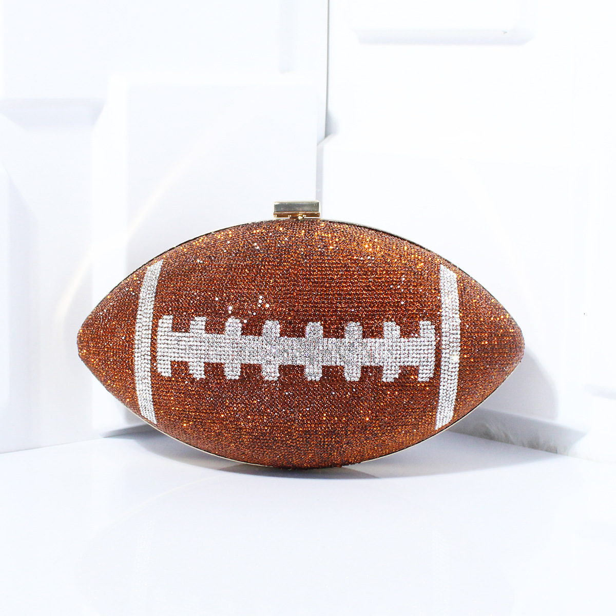 Diamond Evening Clutch Purse Bag Bridal Bling Football Shape Handbag Trendy Fashion One-shoulder Lady Bags XA19H 220818