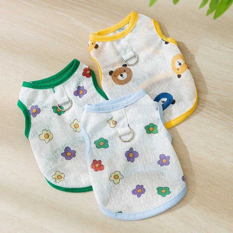 Thin Cooling Vest for Dogs Summer Dog Clothes Cute Breathable Mesh Cat Clothing Chihuahua Bichon Puppy T Shirt Pet Costume 2025 250407