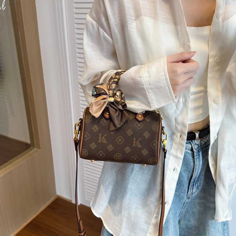 2025 Designer-Inspired Pillow Boston Bag for Monogram Print Adjustable Crossbody Strap Vintage Shoulder Purse with Top HandleW251106