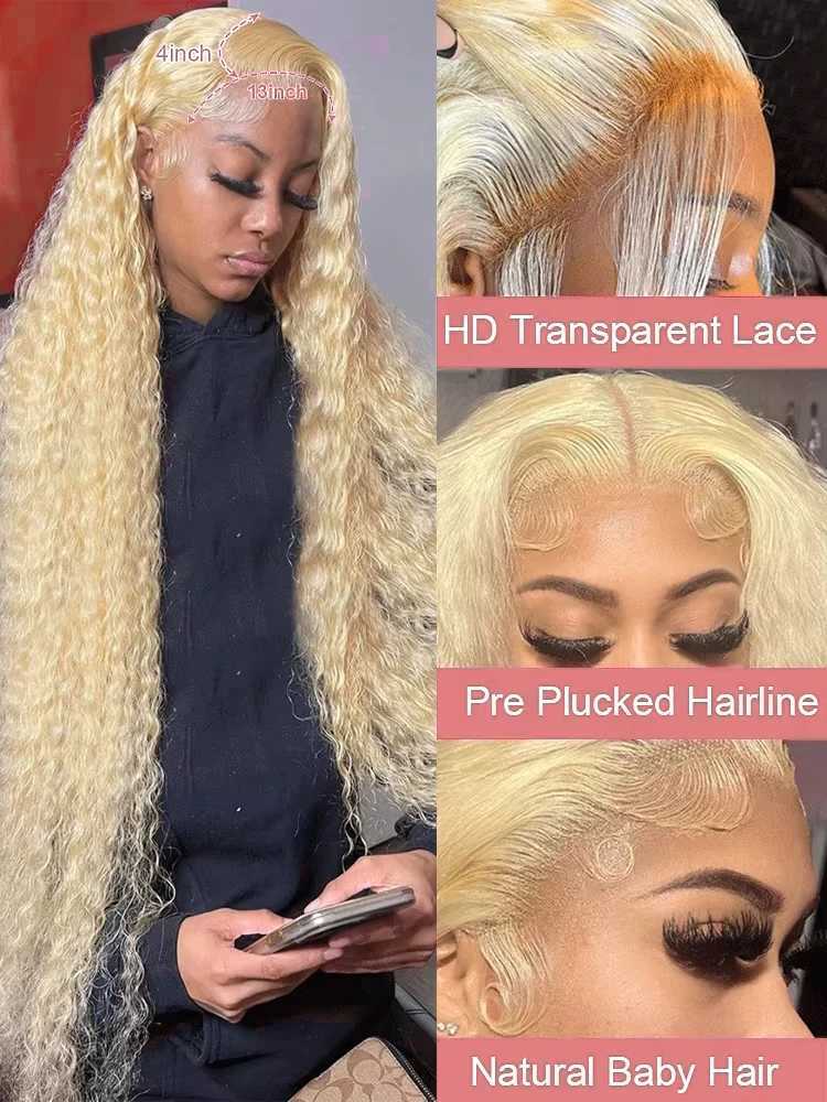 40 Inch Blonde 613 HD Lace Frontal Wig 13x6 Curly Wigs Preplucked Loose Deep Wave Wigs Human Hair 13x4 Lace Frontal Wig W251107