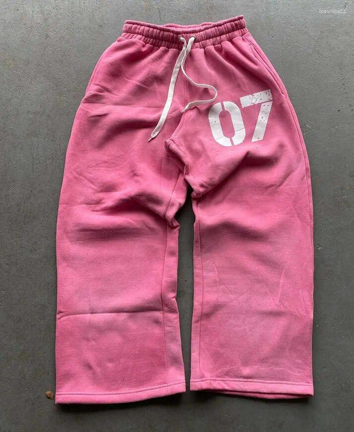 fashionable letter printed long with elastic waistband loose fit mens and womens trendy brand sanitary pants gift for man
