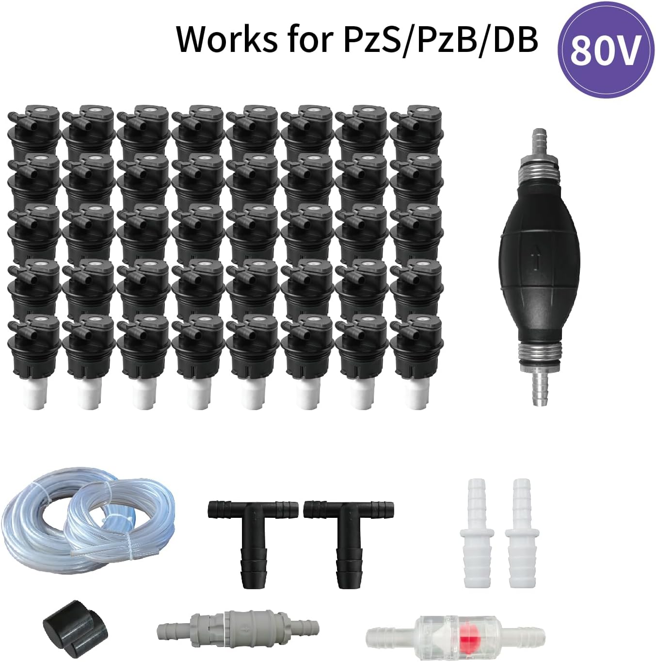 80V Battery Watering System Kit - Forklift, Golf Cart Battery Filler - Single Point Watering System