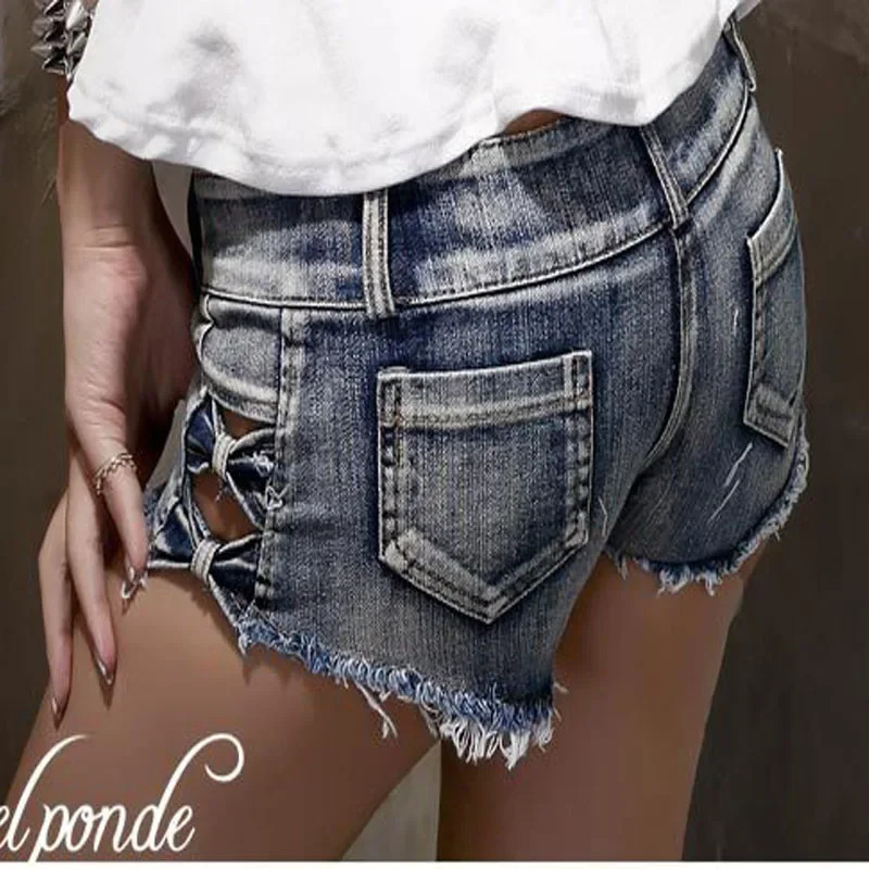 Womens Sexy jeans denim shorts Summer Fashion Pure cotton Hollow out shorts Ladies Skinny low waist short pants jeans s 250407