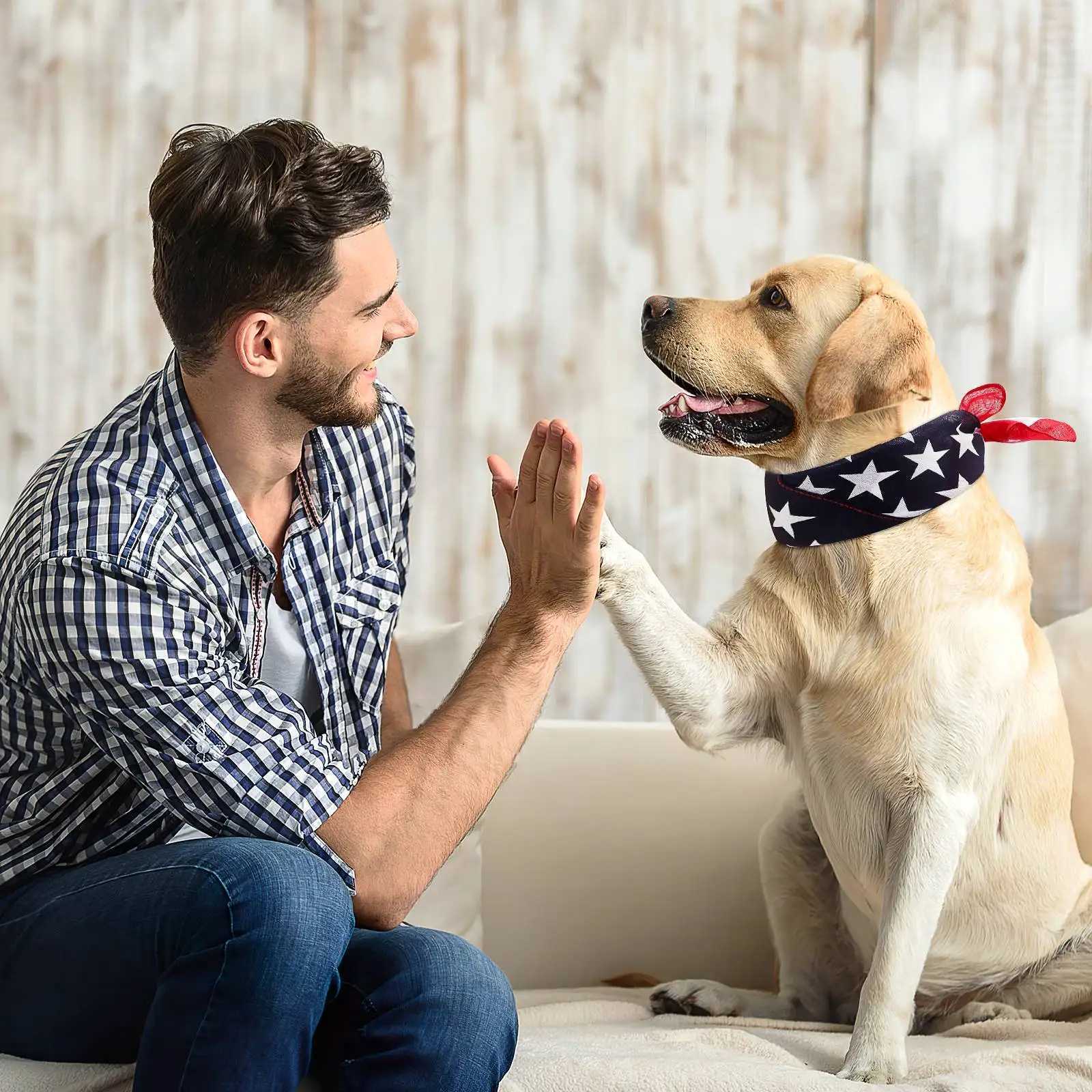 Pet necklace decoration American flag dog scarf collar bib birthday party outfit puppy costume quality M250407