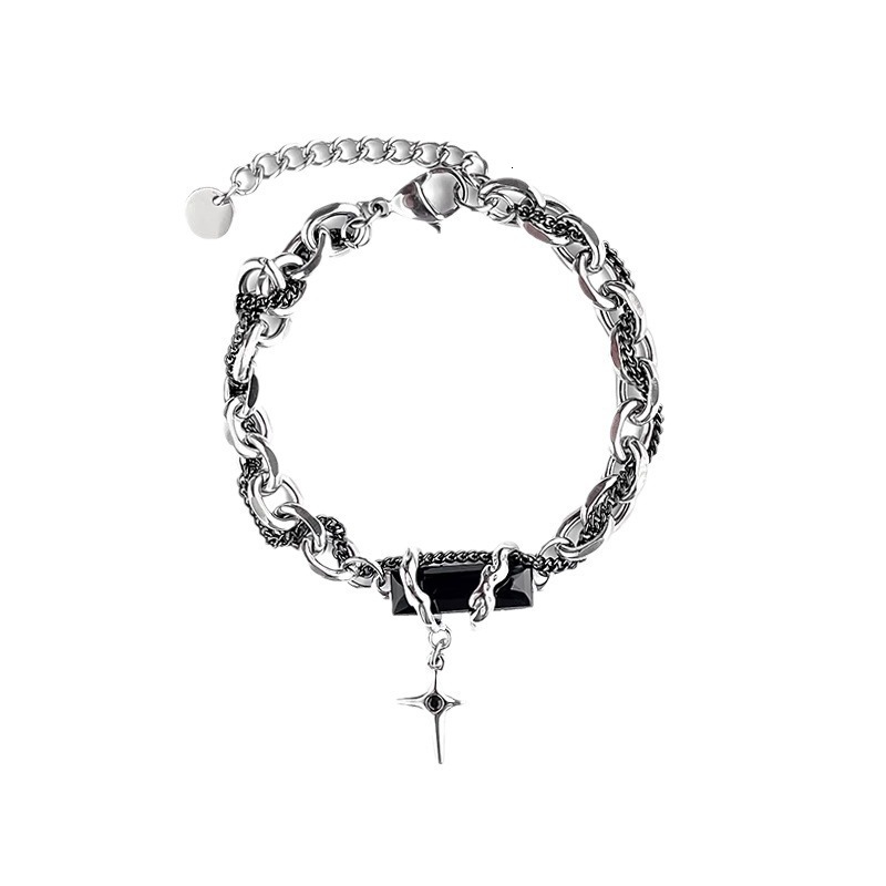 New body wrapped black dia bracelet for men, made of titanium steel that does not fade, with a high-end feel and versatile fashion accessories