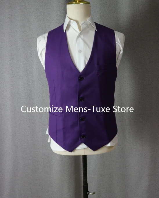 Purple Mens Suits Elegant Blazer Terno High Quality 3 Piece Jacket Pants Vest Set Business Outfits Costume Homme Slim Fit 250407