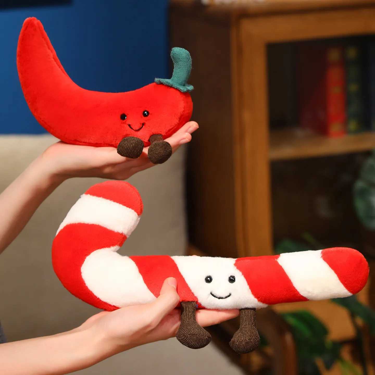 Holidry Cane Spicy Chili Plush Toys Festive Character Designs Soft Material Great Christmas Decorations Unique Presents Kid Girl C251107