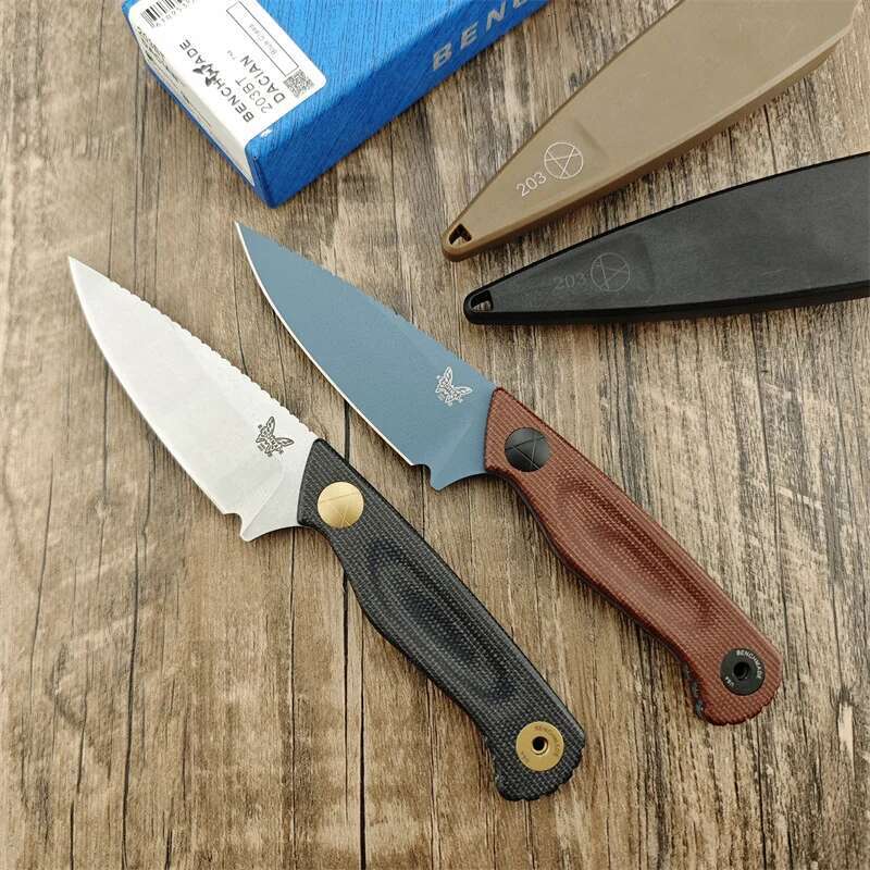 Straight BM 203Bt D2 Blade En Handle Multi-Fuctional Drop Point Convenient S Knife Slim Cutting Kitchen Hand Tool