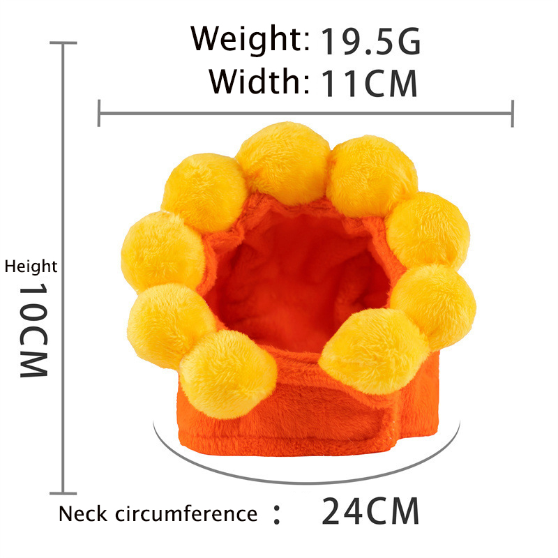 Sunflower Print Adjustable Pet Headwear Cozy Fit for Canines & Felines During Chilly Seasons